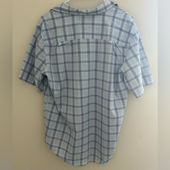 Men’s “GEORGE” Blue/White Plaid Short Sleeved Button Up Shirt SIZE:M - Picture 2 of 4